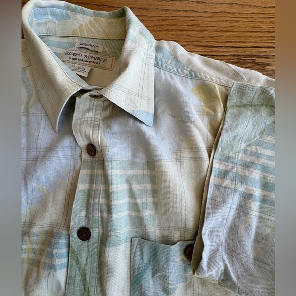 Island Republic Hawaiian Shirt Men's Size Large Silk Rayon Blend Pocket‎ - Picture 3 of 7